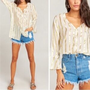 New! Show Me Your Mumu Mercer Tunic - South Beach Stripe Gold
